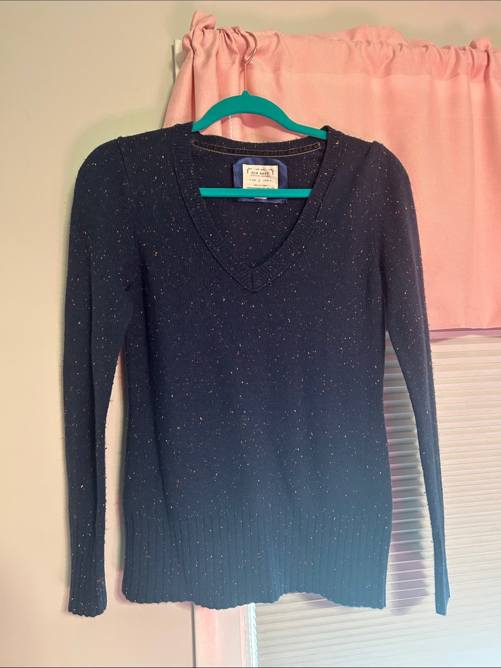 Old Navy Navy Speckled Crewneck Sweater